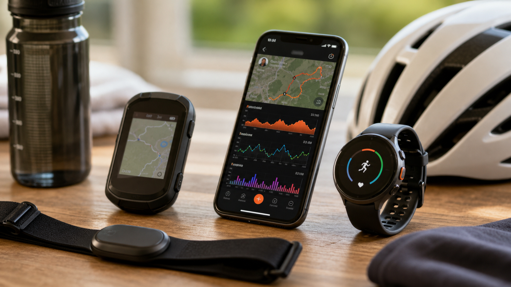Strava app syncing workout data securely with fitness devices