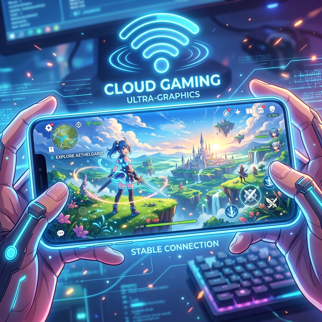 Playing Neverness to Everness via Cloud Gaming on a low end phone