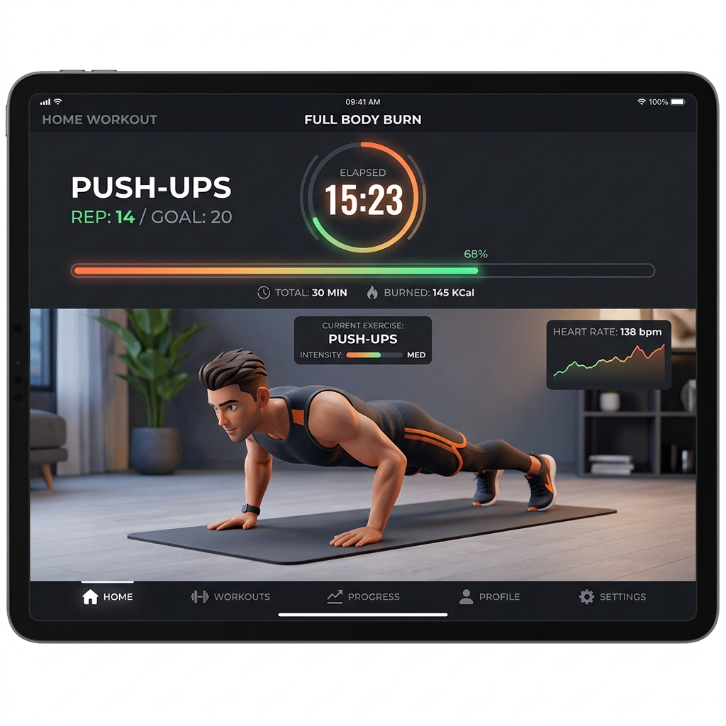 ภาพสกรีนช็อตการใช้งาน Home Workout