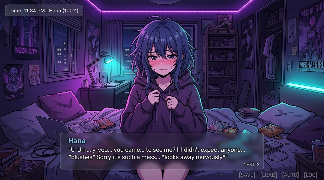 NEET Chan Shizuku shy expression gameplay