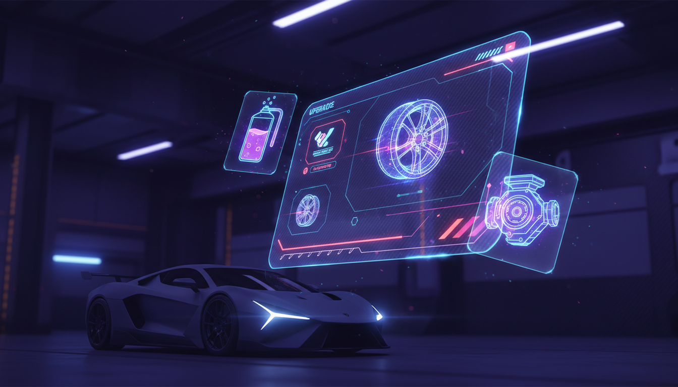 Smash Bandits Racing car upgrade and gadget selection screenshot
