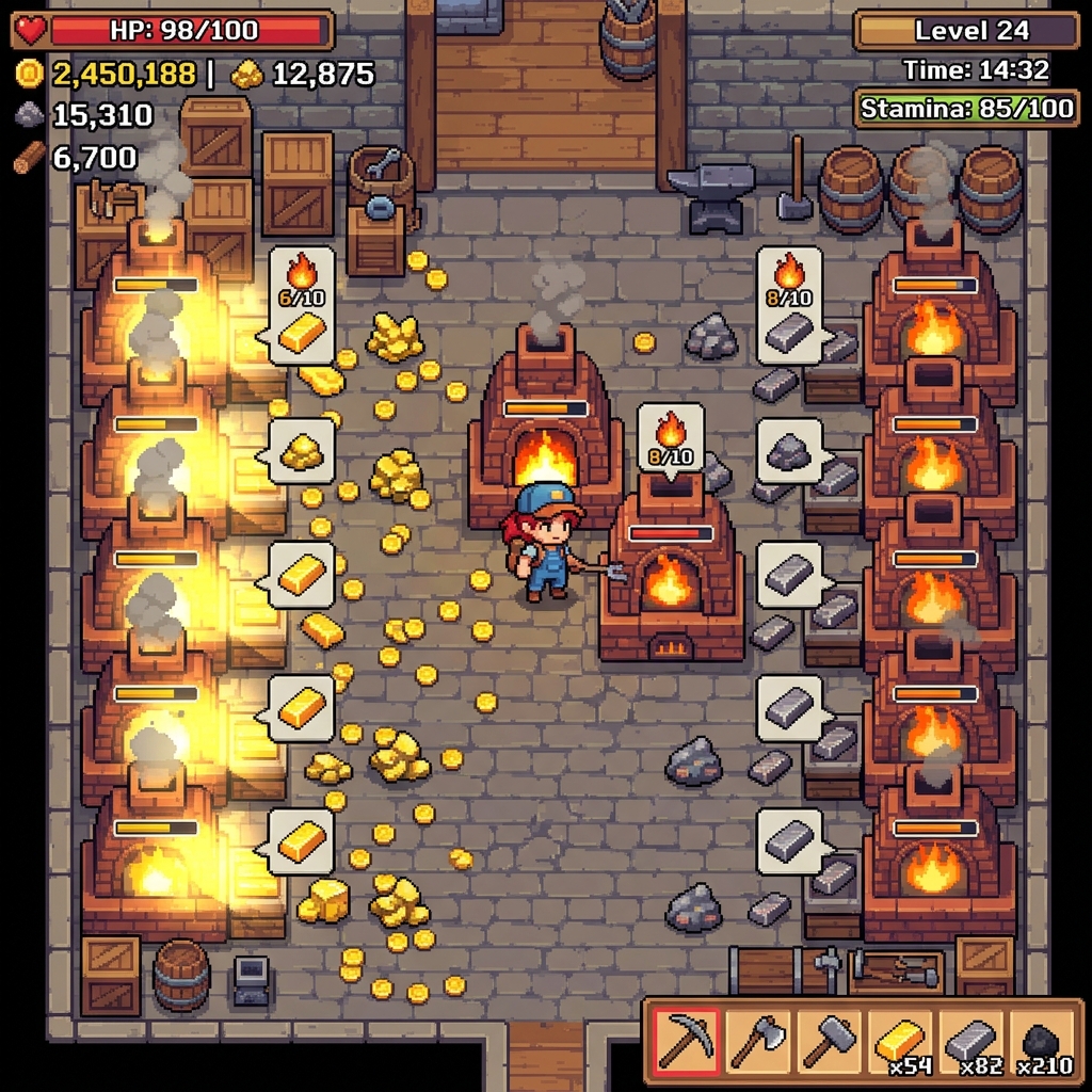 ผังอัปสกิล Forager และฐานทัพคราฟต์ของอัตโนมัติ
