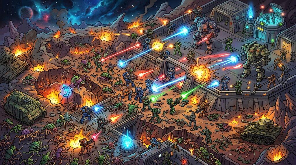 รีวิว Iron Marines (2026): เมื่อ Starcraft โคจรมาพบ Kingdom Rush