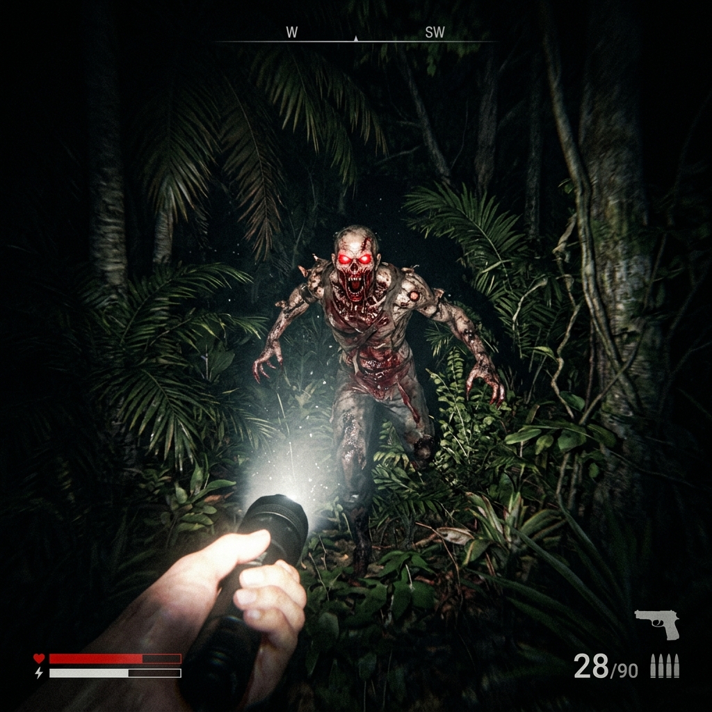 การต่อสู้ตอนกลางคืนสุดสยองใน Radiation Island ใช้ไฟฉายส่องซอมบี้ตาเรืองแสง
